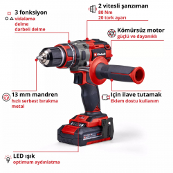 Einhell TP-CD 18/80 Li-i BL Akülü Darbeli Matkap (2x2,0Ah) - 4514306