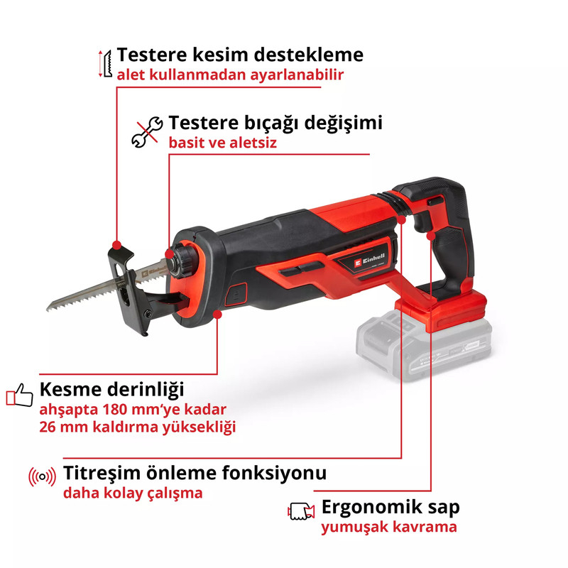 Einhell TE-AP 18/26 Li Akülü Kılıç Testere (Solo) - 4326290