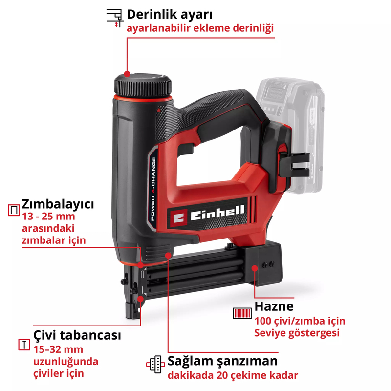 Einhell 18V Zımba Çivi Tabancası Solo 4257800